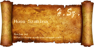 Huss Szabina névjegykártya